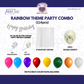 Rainbow Theme Silver Banner with Golden confetti Decoration Kit (114 Pcs)