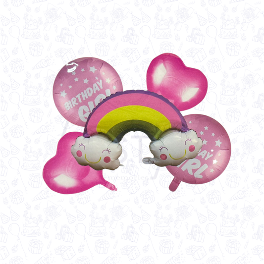 Rainbow Princess Birthday Foil Balloons