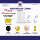 Anniversary Combo Decoration Kit (52 Pcs) – Black & Gold Theme with Curtain
