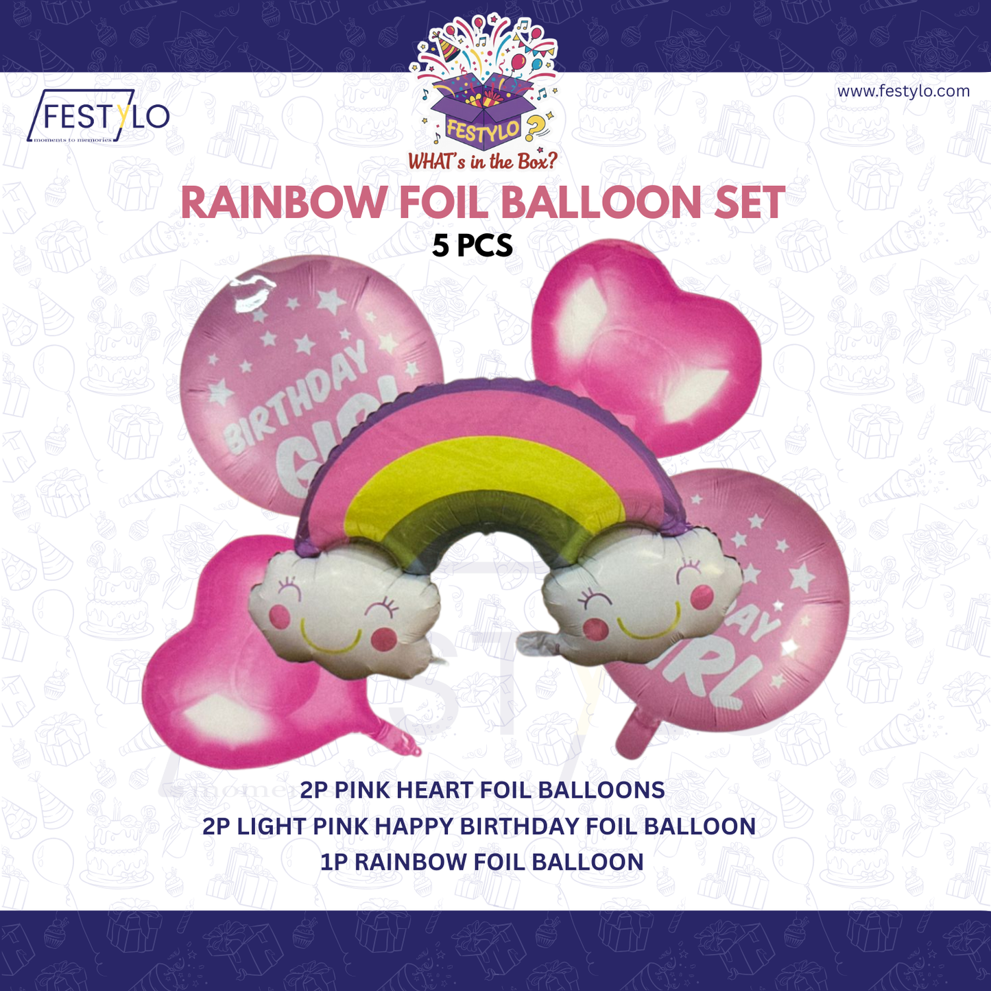 Rainbow Princess Birthday Foil Balloons