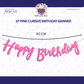 Pink Cursive Birthday Banner Set