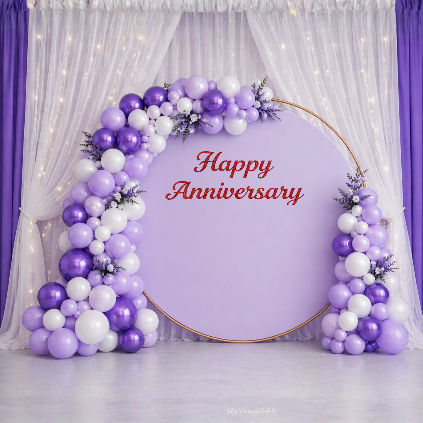 Lavender Purple Anniversary Decoration Combo (64 pcs)