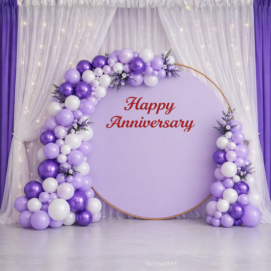 Lavender Purple Anniversary Decoration Combo (64 pcs)