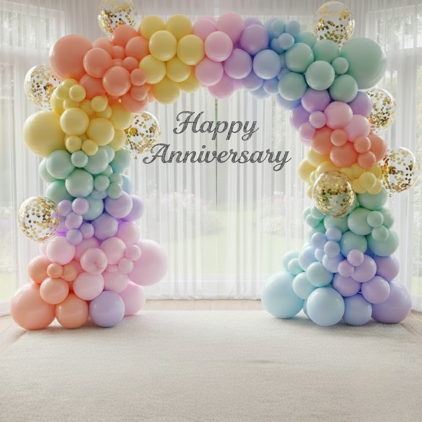 Pastel Theme Party Combo Decoration Kit (114 pcs) – Happy Anniversary