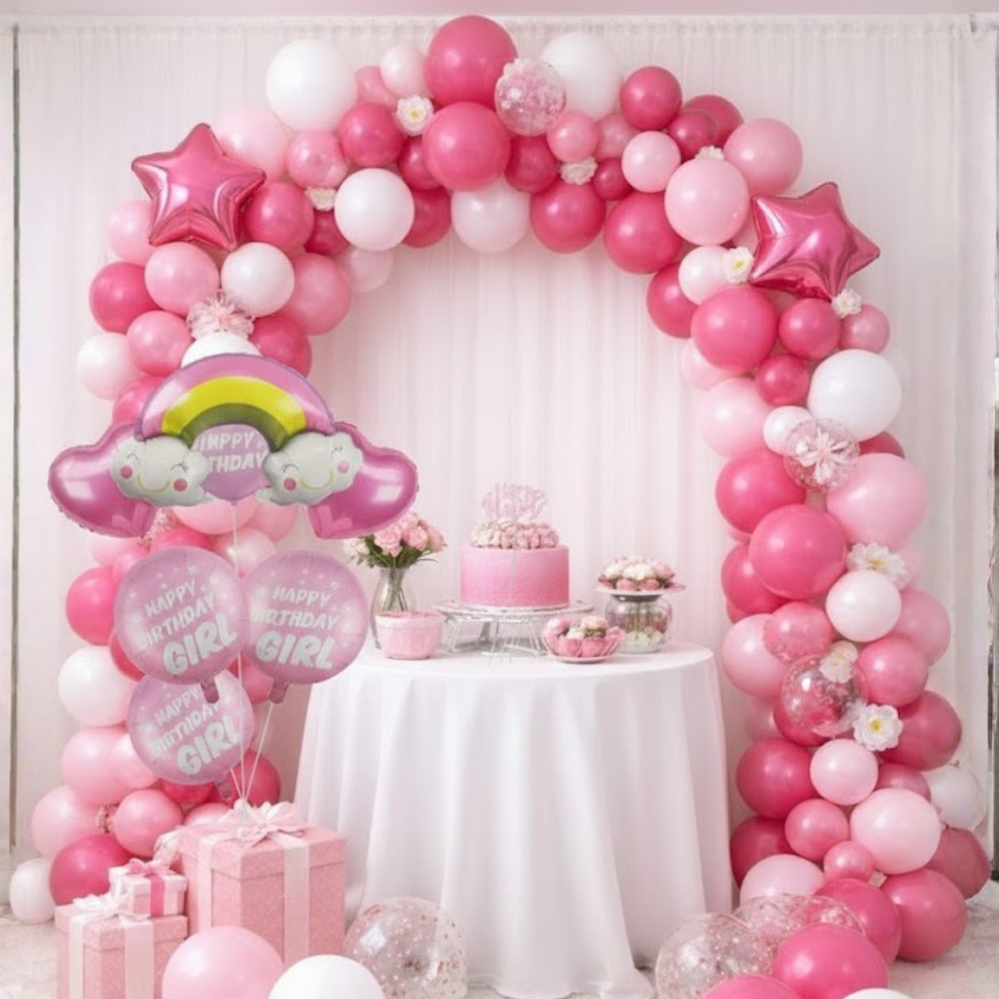 Rainbow Princess Birthday Foil Balloons