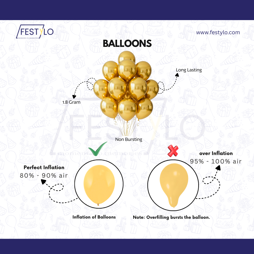 Gold White Birthday Combo (47 pcs)