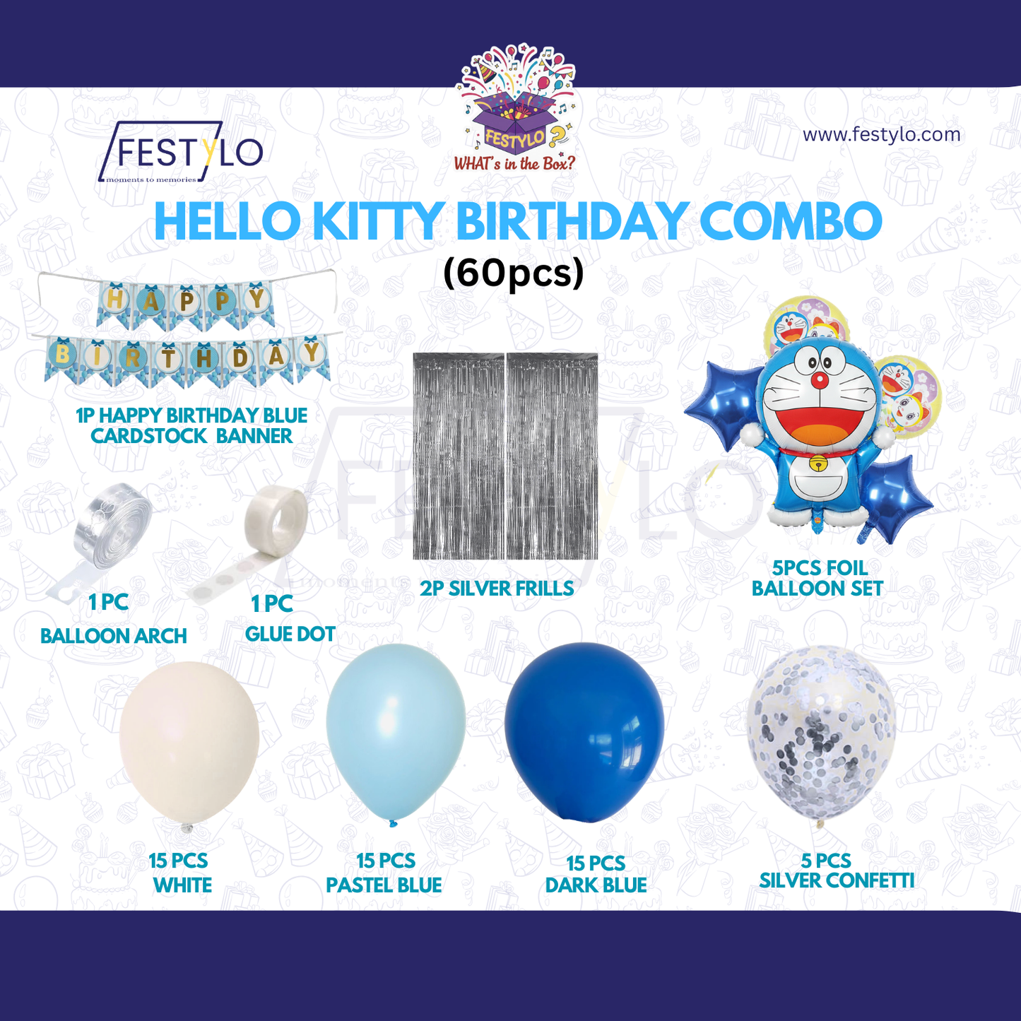 Doraemon Birthday Combo Kit (60 pcs)