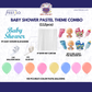 Baby Shower Pastel Theme Decoration Combo Kit (112 Pcs)