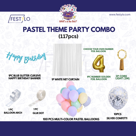 Pastel Theme Birthday Combo Kit
