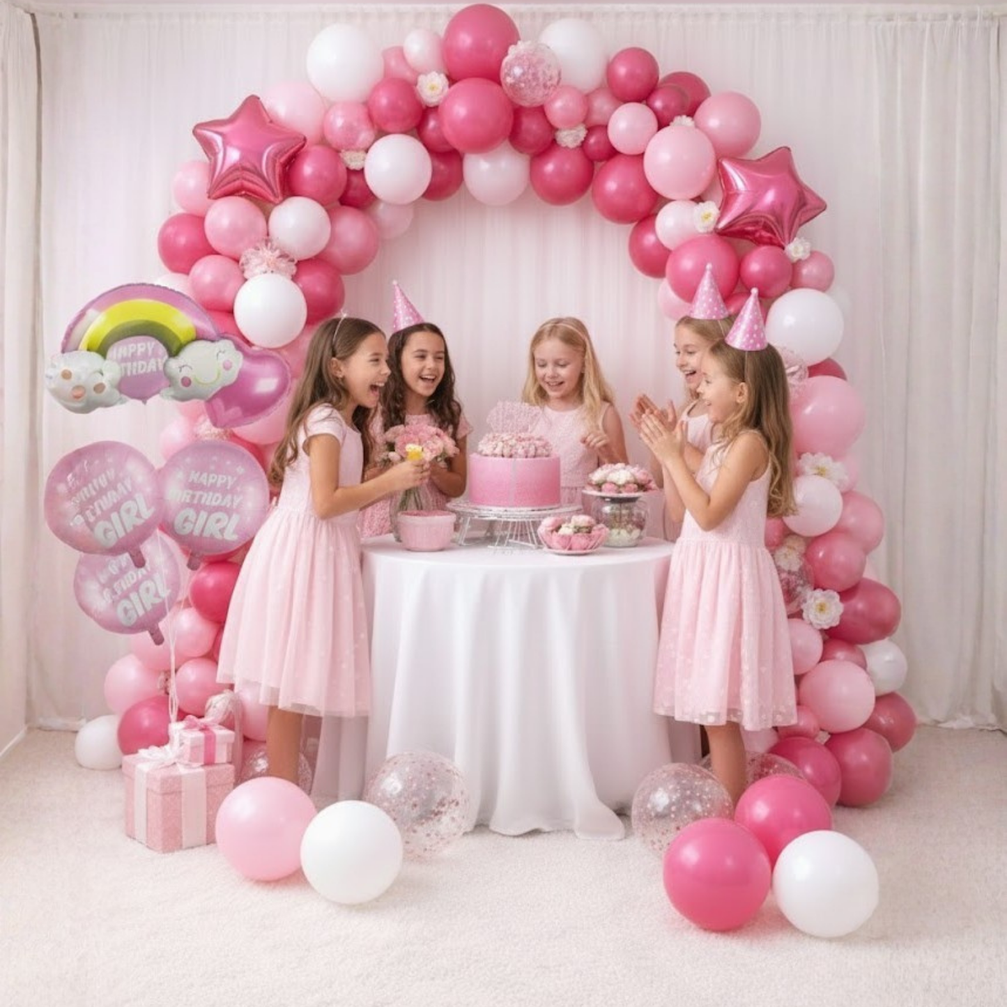 Rainbow Princess Birthday Foil Balloons