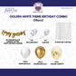 Golden White Theme Birthday Decoration Combo – 59 Pcs