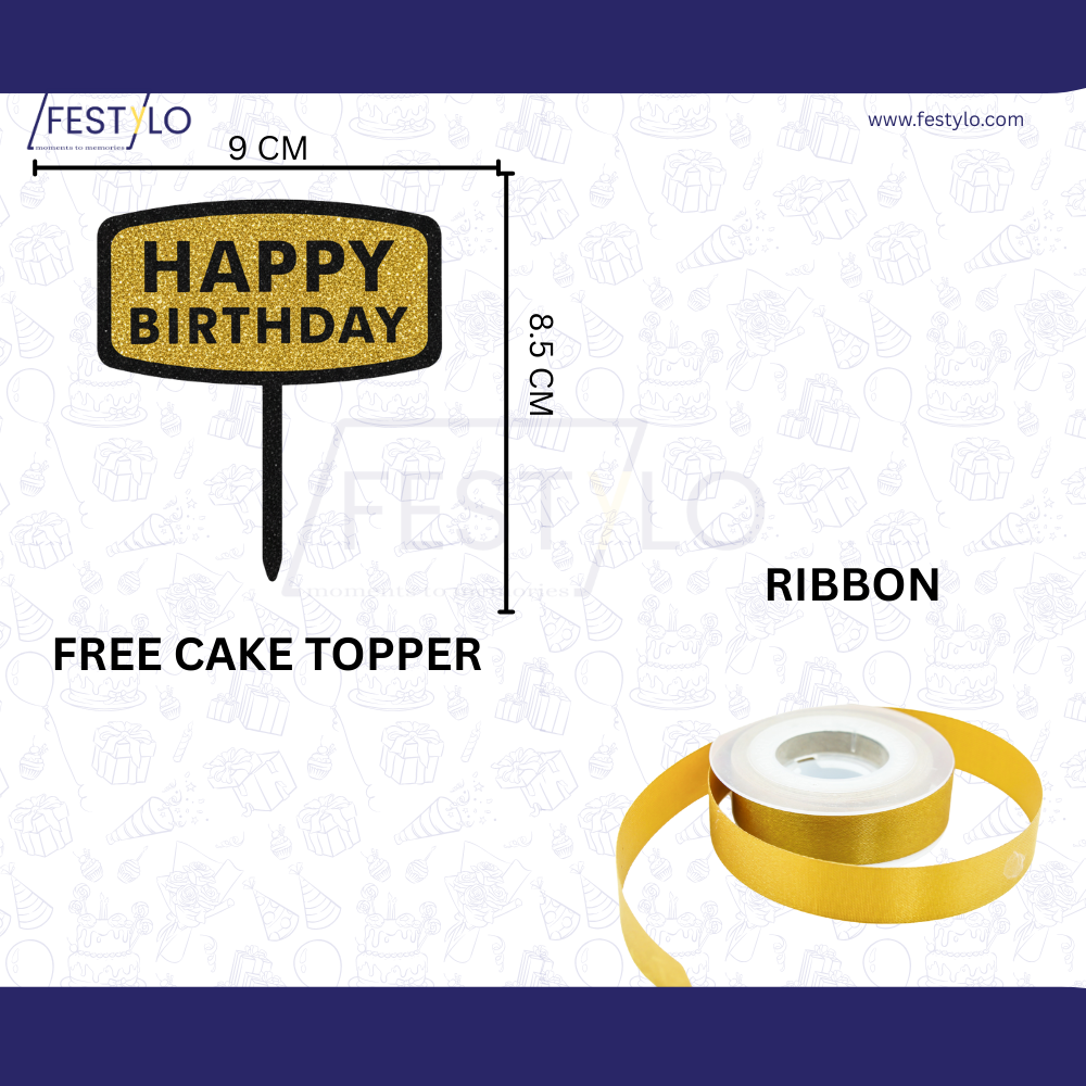 Black Gold Birthday Banner Set