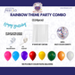Rainbow Theme Blue Banner with Multi-color confetti Decoration Kit (114 Pcs)