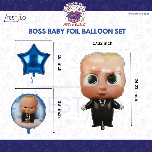 Boss Baby Birthday 5 pcs Foil Balloons