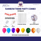 Rainbow Theme Red Banner with Multi-color confetti Decoration Kit (114 Pcs)