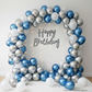 Blue White Silver Birthday Decor (53 pcs)