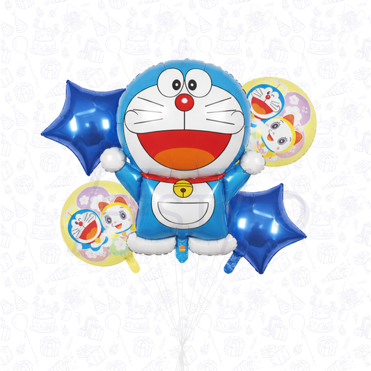 Doraemon Theme 5pcs Birthday Foil Balloons