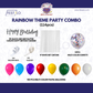 Rainbow Theme Black & Silver Banner with Multi-color confetti Decoration Kit (114 Pcs)