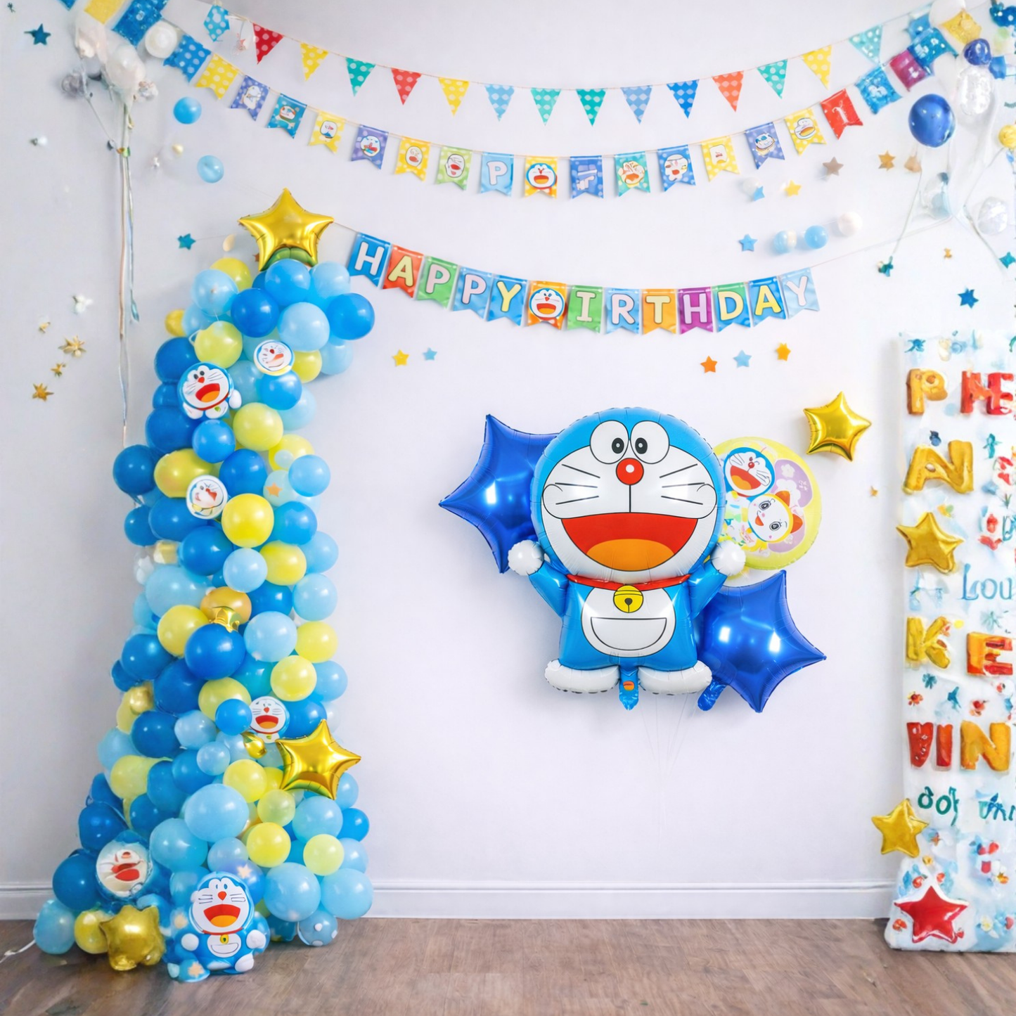 Doraemon Theme 5pcs Birthday Foil Balloons