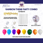 Rainbow Theme Black & Gold Banner with Multi-color confetti Decoration Kit (114 Pcs)