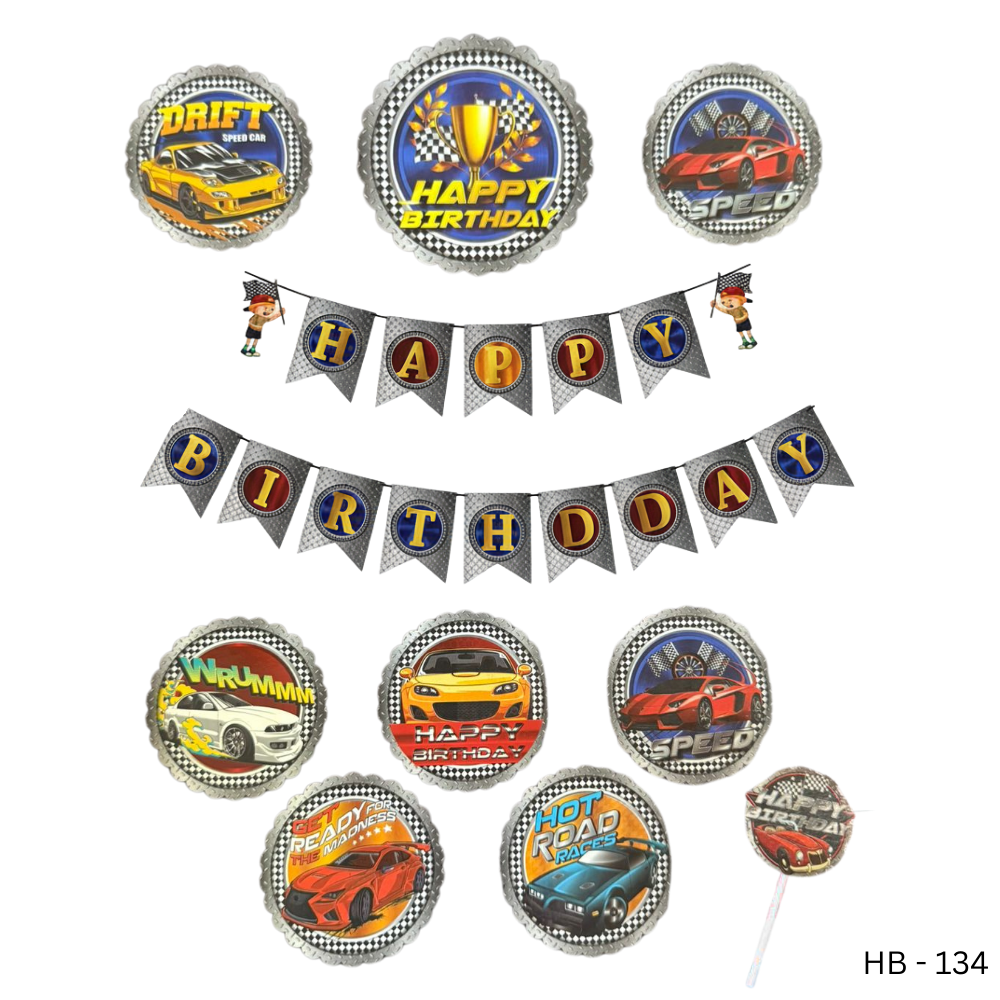 Racing Theme Birthday Decoration Set (12 pcs)