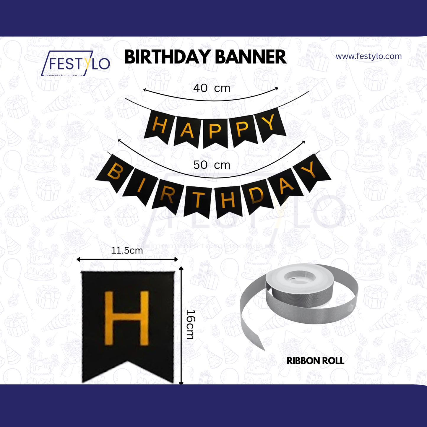 Black Golden Birthday Decoration (34 pcs)