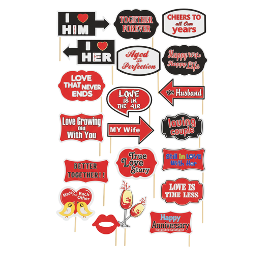 Anniversary Party Photo Props Set