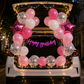 Car Birthday Decoration Combo – 31 Pcs | Pink & White