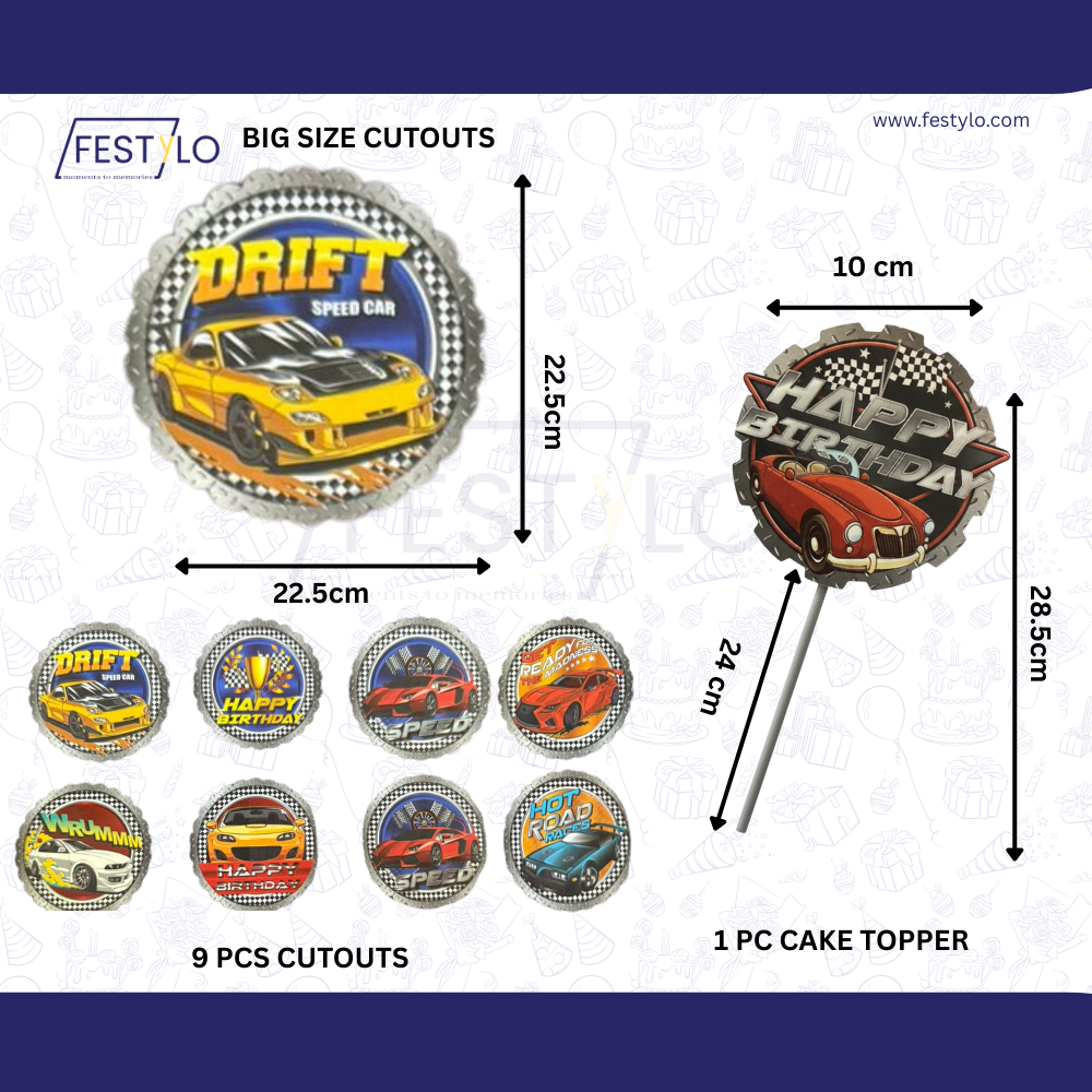 Racing Theme Birthday Decoration Set (12 pcs)