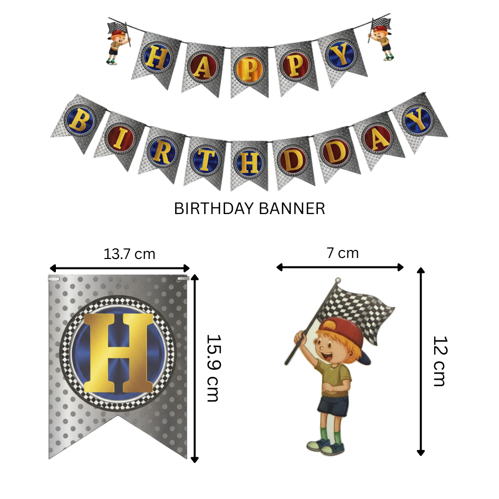 Racing Theme Birthday Decoration Set (12 pcs)