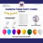 Rainbow Theme Golden Banner with Multi-color confetti Decoration Kit (114 Pcs)