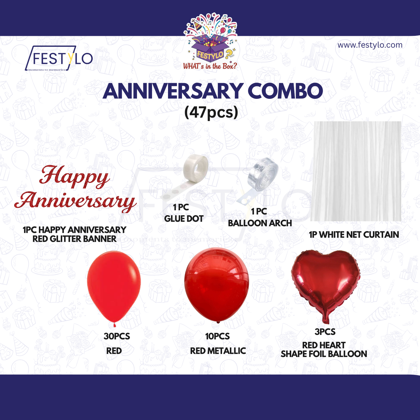 Romantic Anniversary Decoration Kit (47 pcs)
