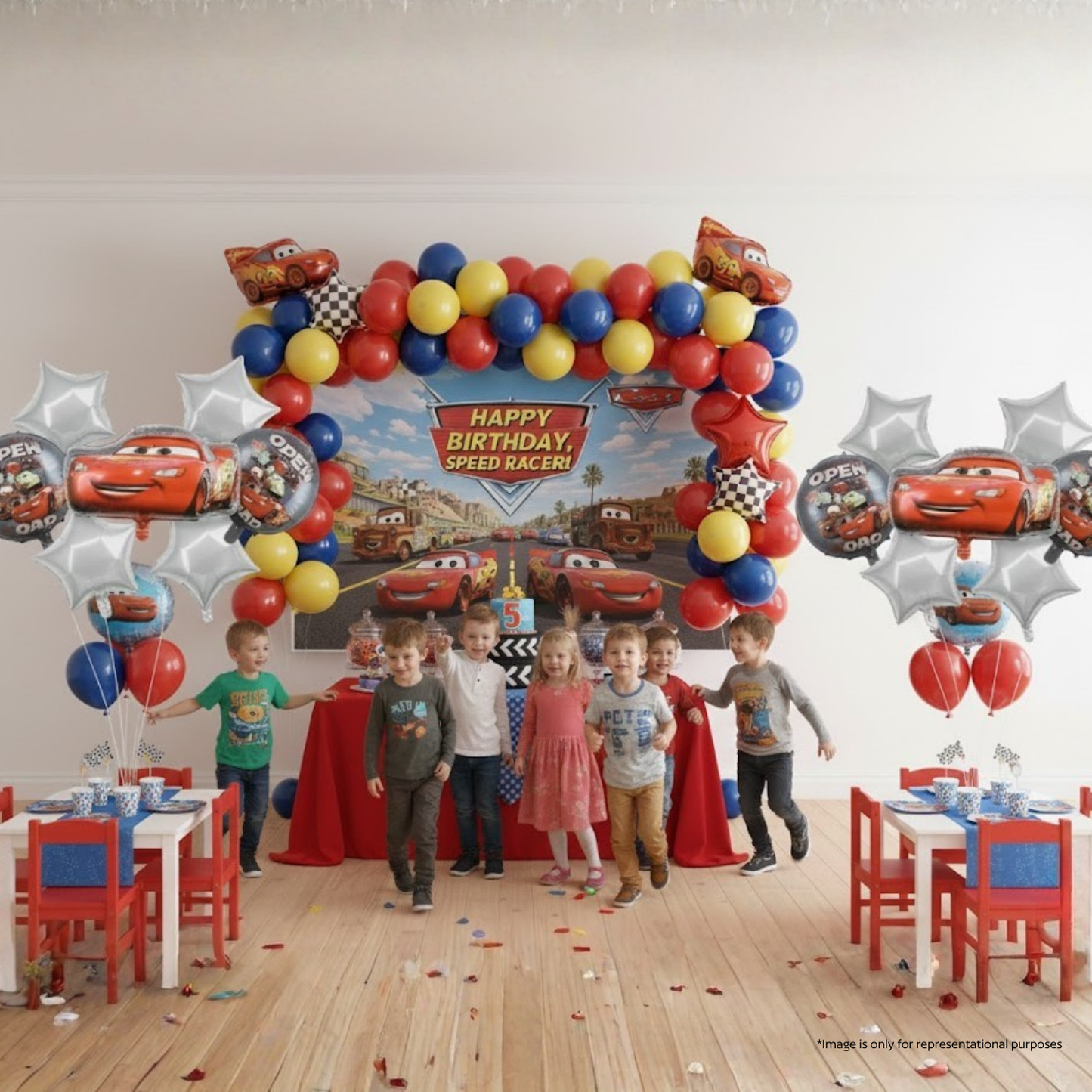 Car Theme Birthday 5 pcs Foil Balloons