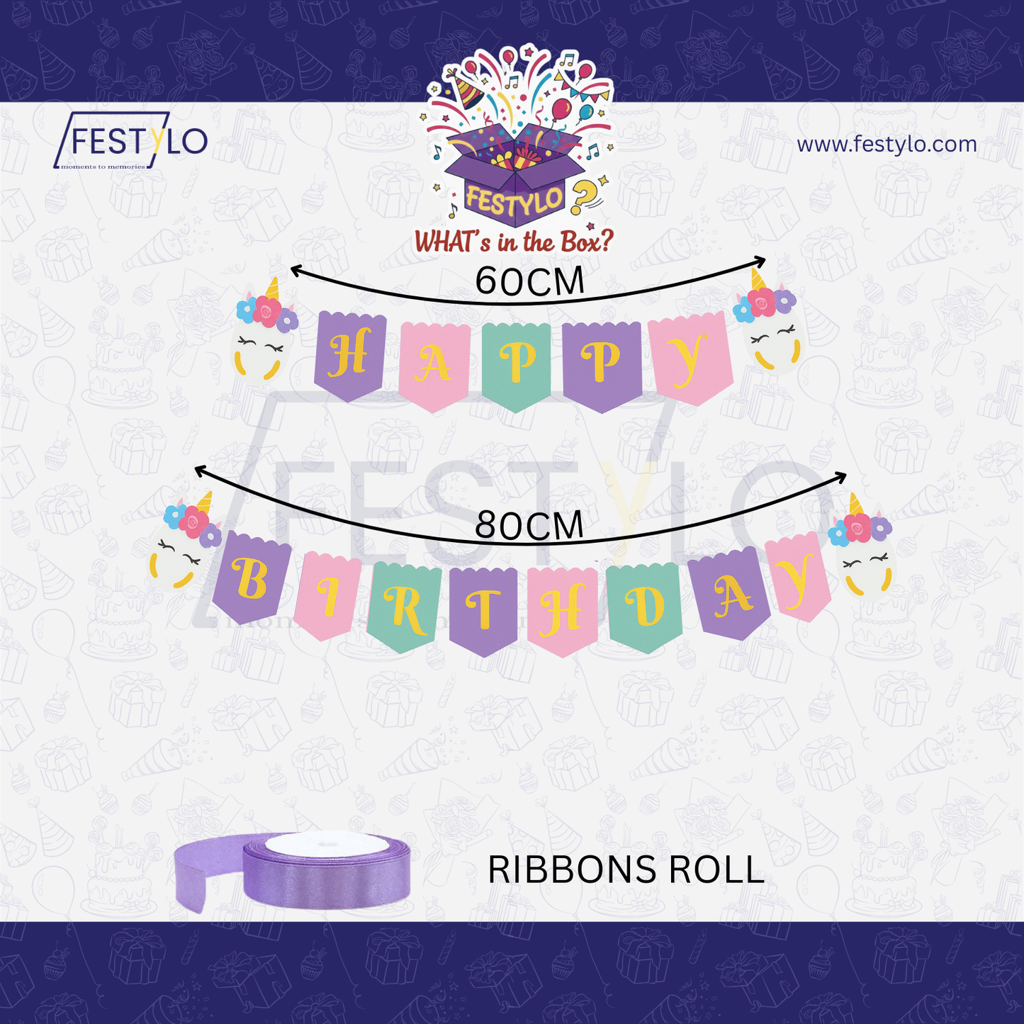 Unicorn Happy Birthday Banner Decoration