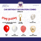 Car Birthday Decoration Combo – 29 Pcs | Red & Gold