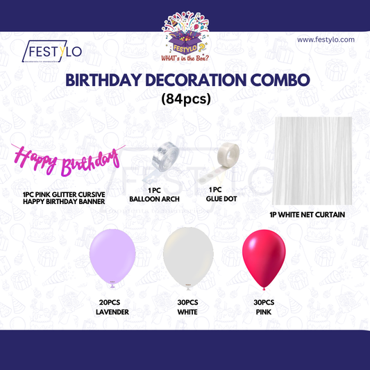 Pink Lavender Birthday Combo | 64pcs
