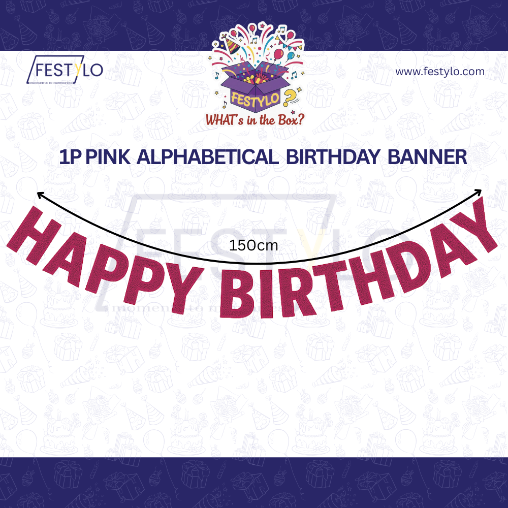 Pink Alphabet Birthday Banner