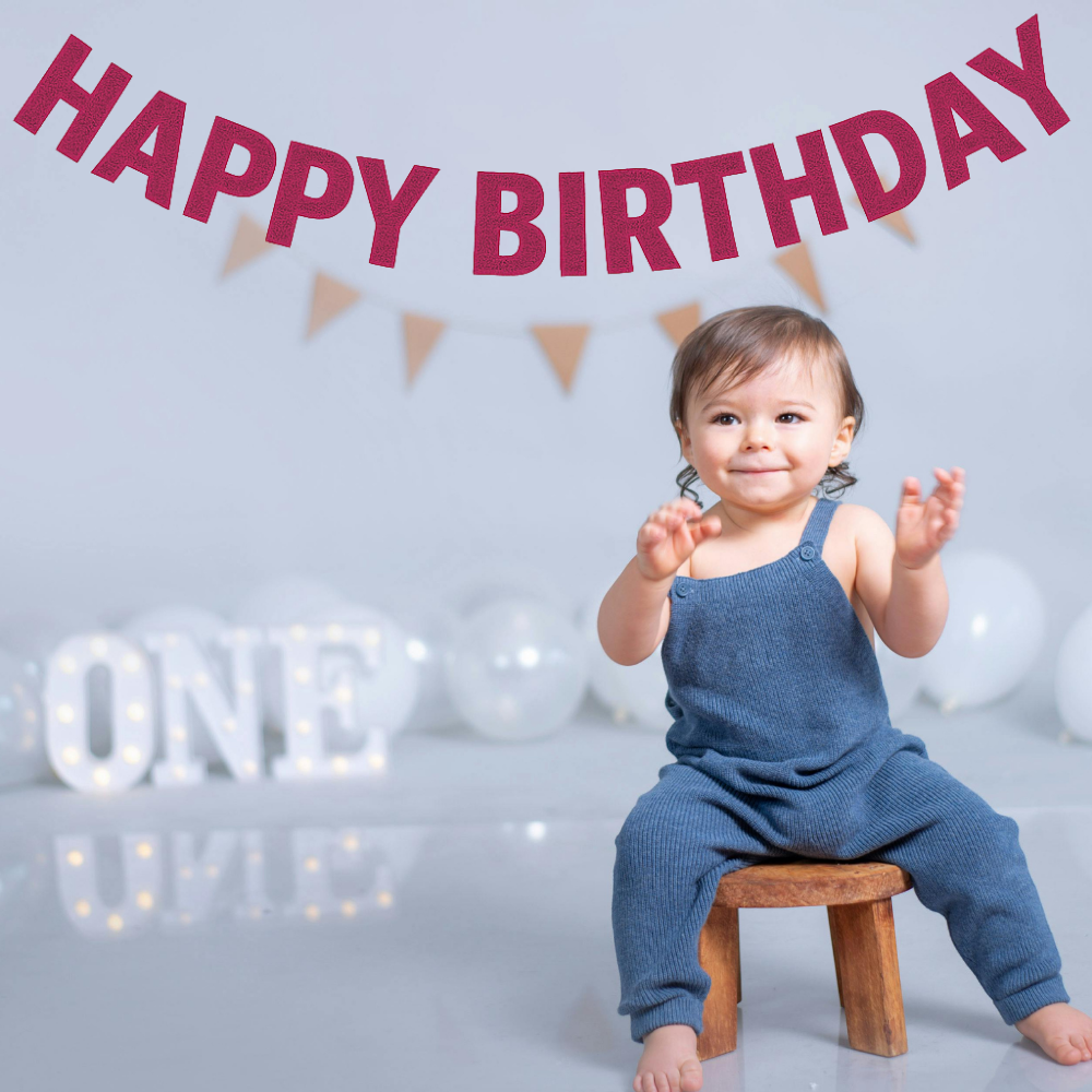 Pink Alphabet Birthday Banner