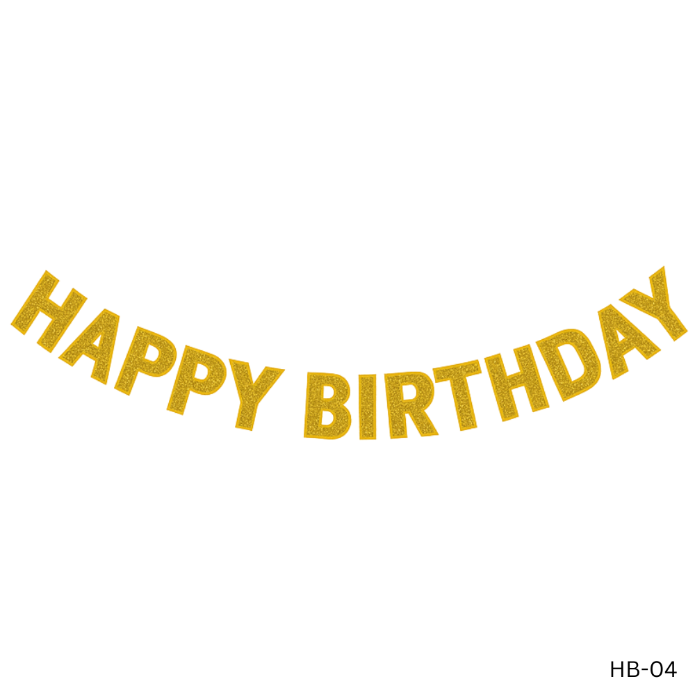 Golden Alphabet Birthday Banner