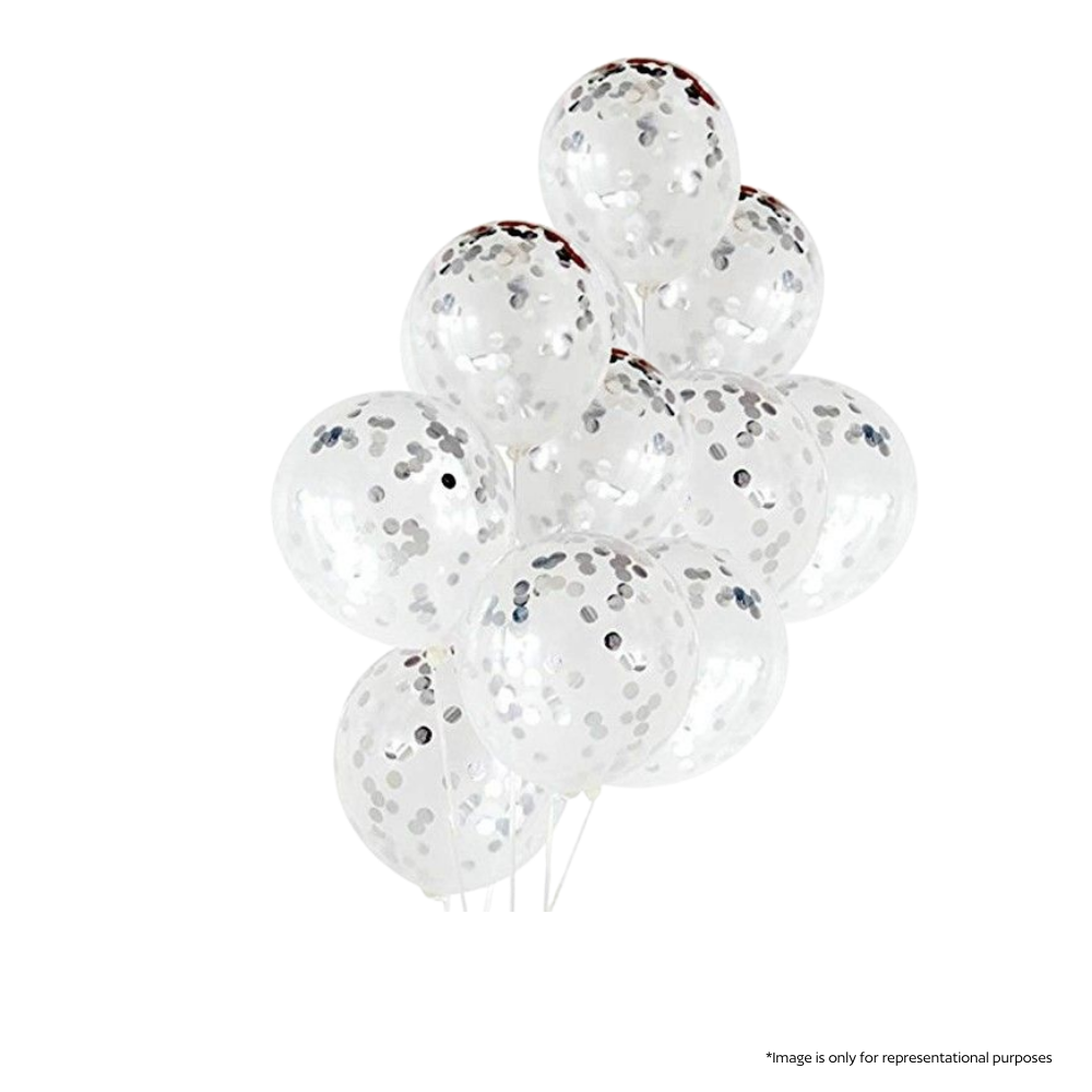 Silver Confetti Party Balloon Pack (10 pcs)