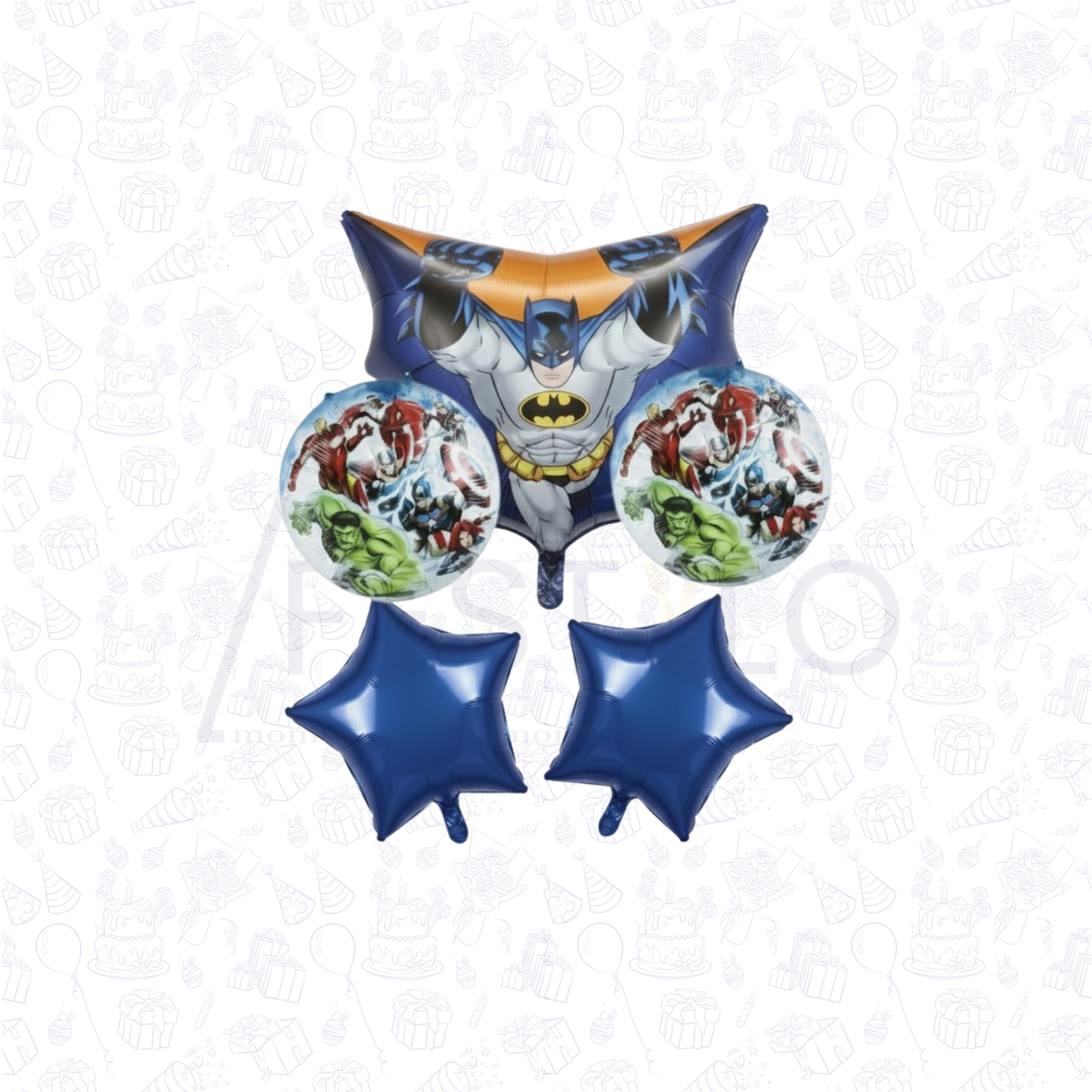 Superhero Theme Birthday 5 pcs Foil Balloons
