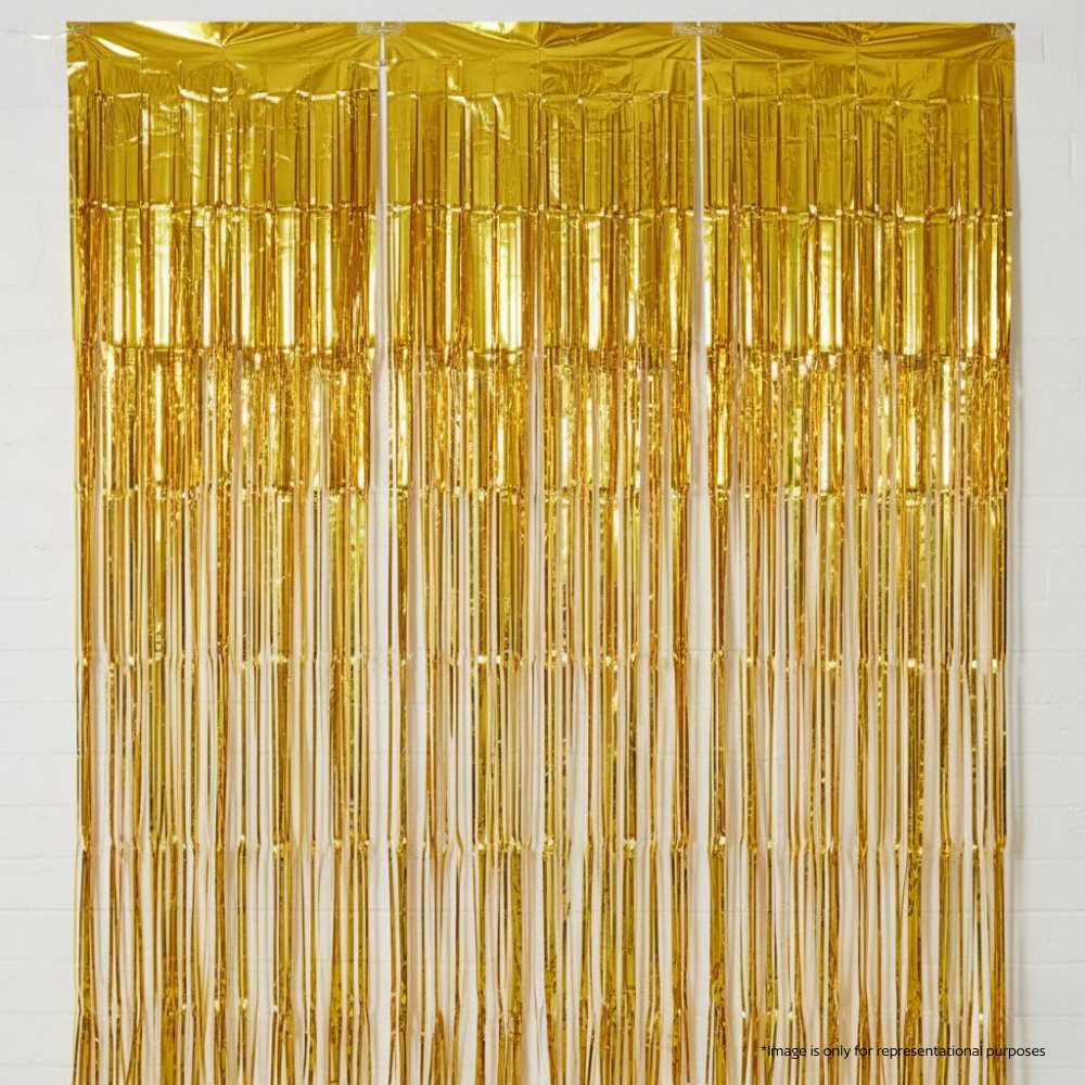 Golden Foil Fringe Curtain Set (3pcs)