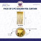 Golden Foil Fringe Curtain Set (3pcs)