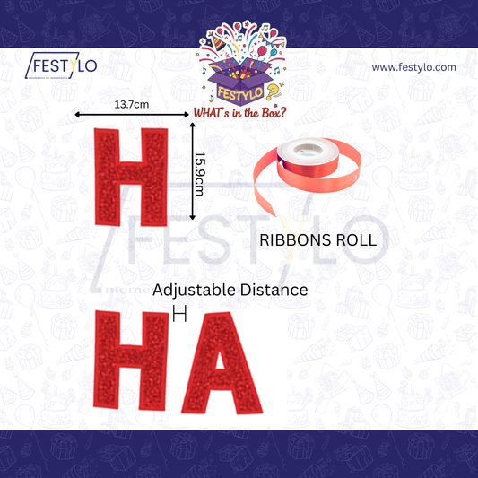 Red Alphabetical Birthday Banner