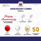 50th Anniversary Combo Decoration Kit (50 Pcs) – Red, White & Gold Theme