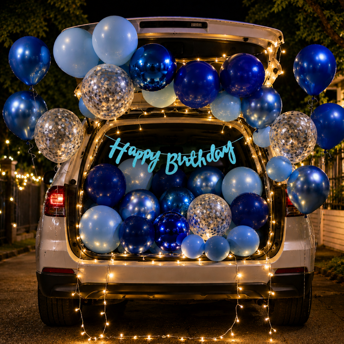 Car Birthday Decoration Combo – 29 Pcs | Blue Theme