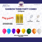 Rainbow Theme Red Banner With Golden Frill Party Combo
