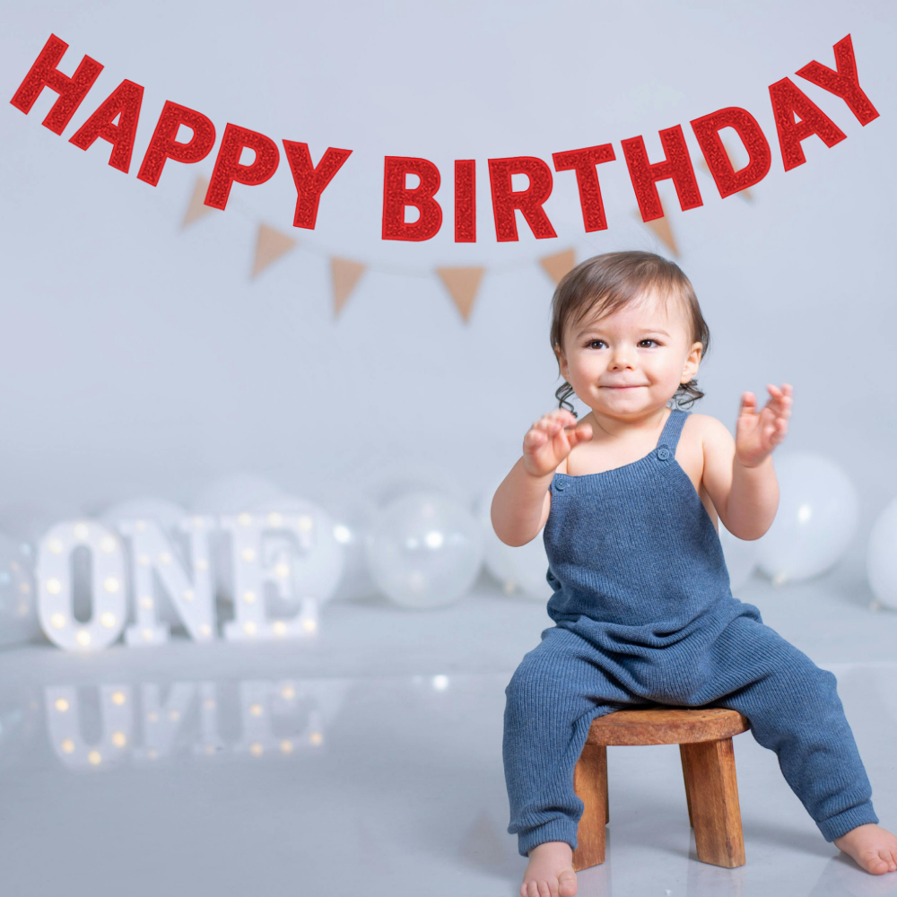 Red Alphabetical Birthday Banner