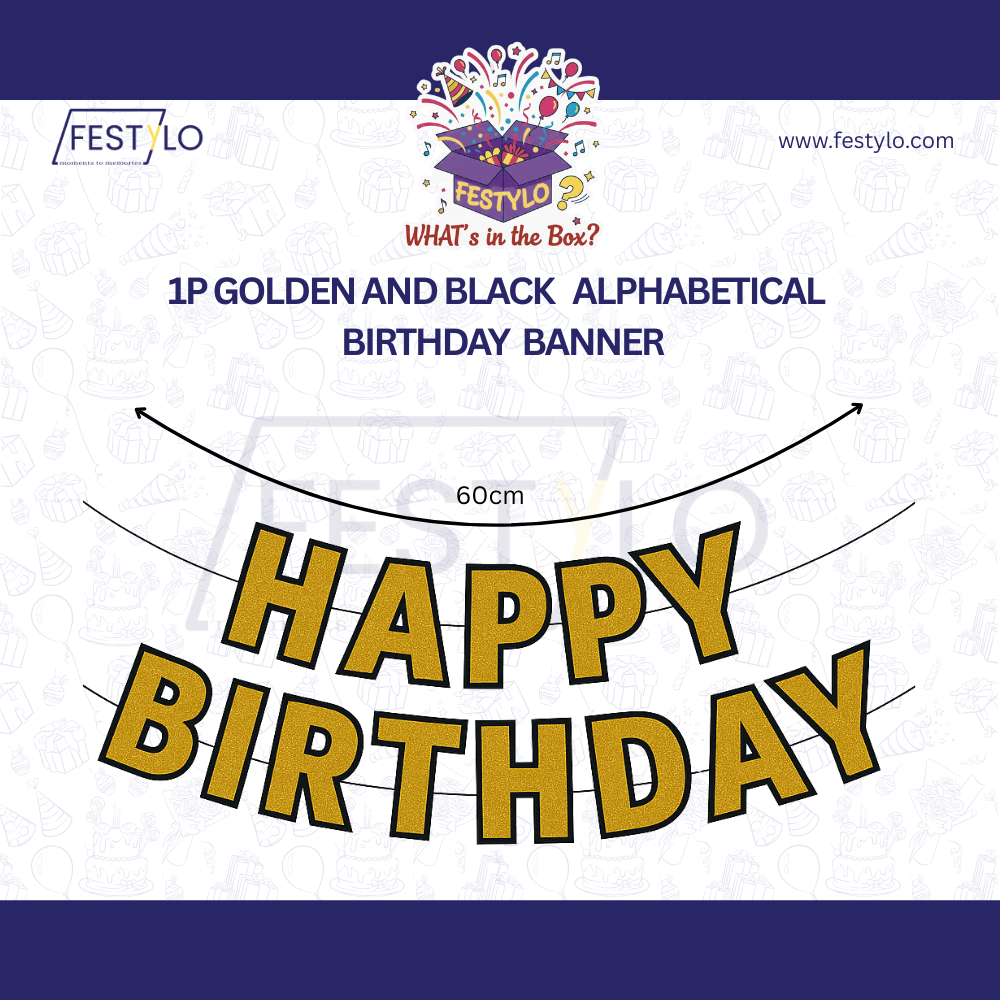 Golden Black Birthday Banner