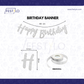 Silver Cursive Birthday Party Banner